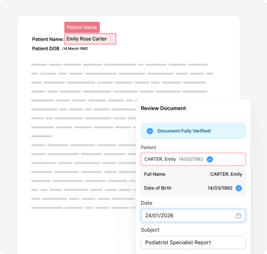 Medical document allocation, automated by Samantha