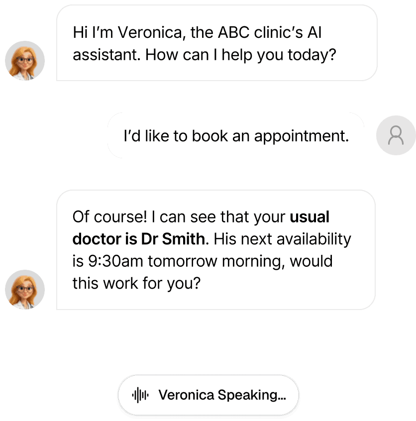 Phone and booking management, automated by Veronica
